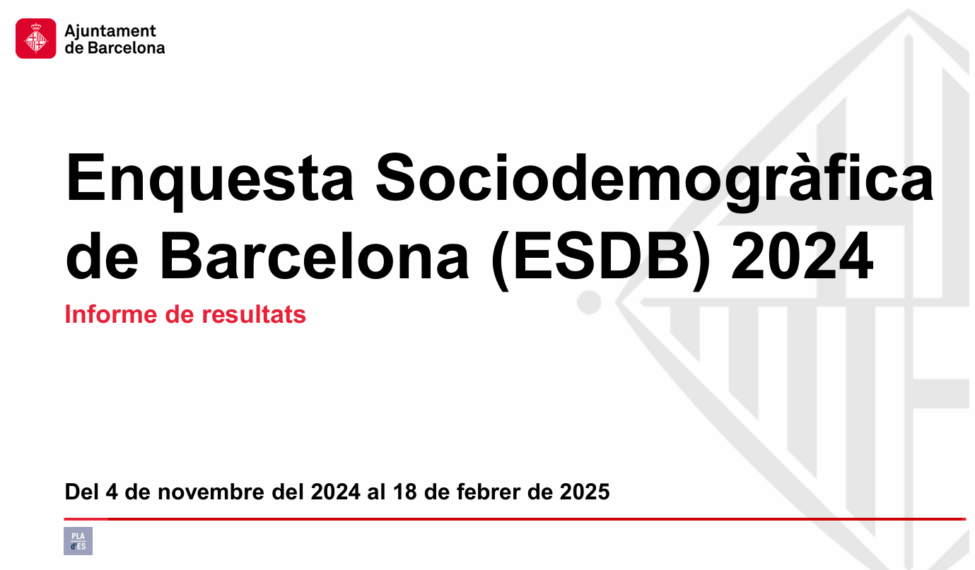 Portada: 13. Enquesta sociodemogràfica de Barcelona (2024)