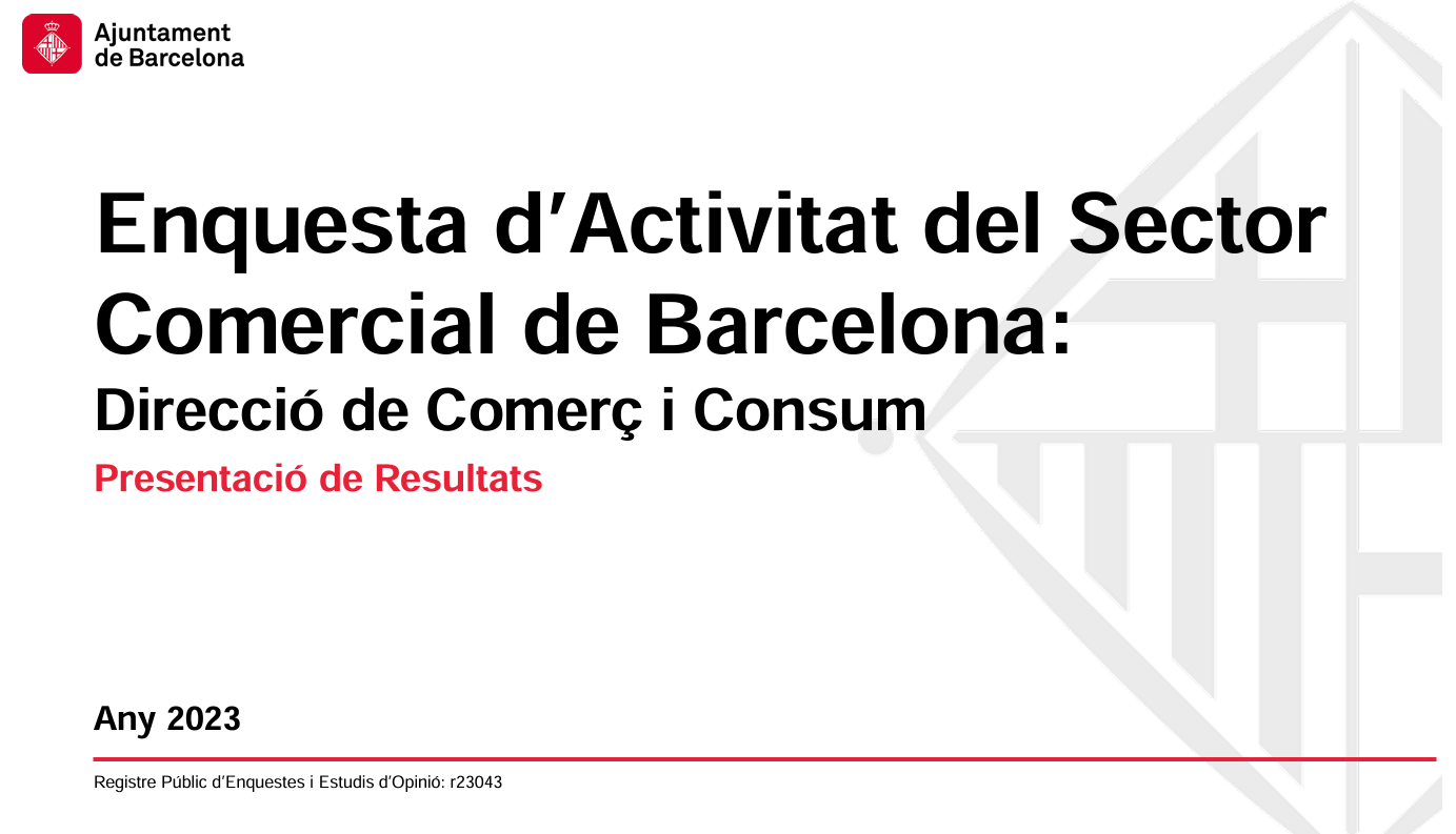 Portada: 08. Enquesta sobre l’activitat del sector del comerç a Barcelona (2023)